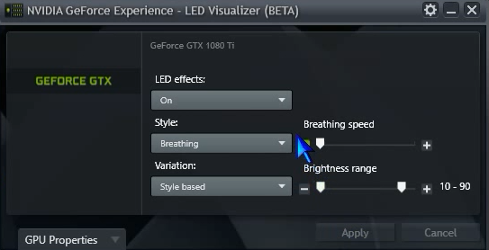 Nvidia Visualizer Control Panel